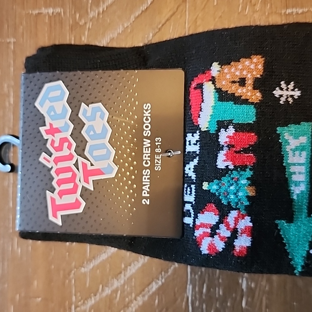 Twisted Toes "Dear Santa" Christmas Socks 2 Men's Bundle To Save NWT - Picture 2 of 6